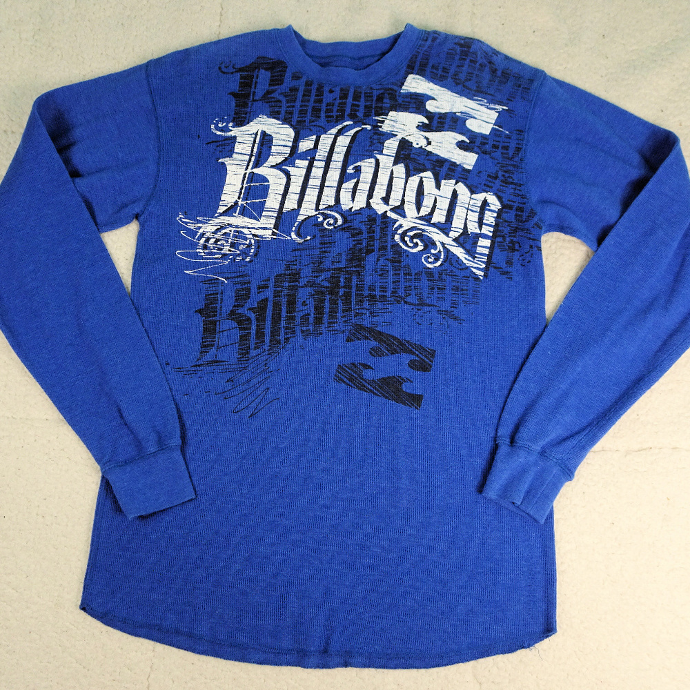 Billabong Surfing Blue Thermal L/S Shirt Small